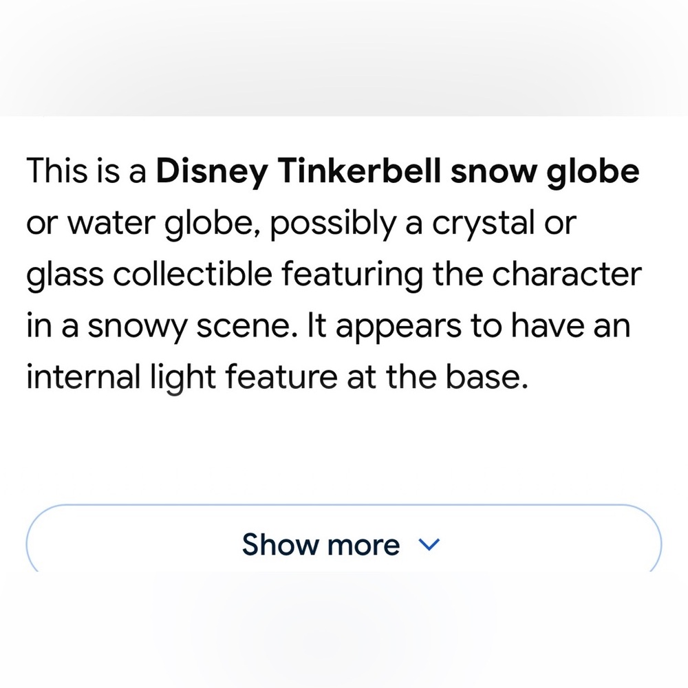 #1101+Tinker-bell Snow Glass Sphere with Fairy Figurine - Picture 6 of 16